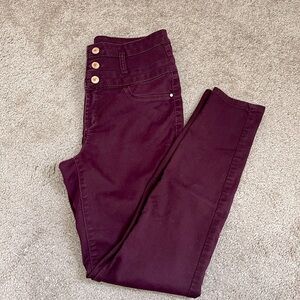 Refuge, Women’s Size 6, Burgundy High-waist Skinny Chino pant
